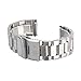 Kai Tian Stainless Steel Watch Band Brushed Finish Metal Watch Strap 18mm/20mm/22mm/24mm Double Buckle Bracelet Black Silver