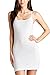 TOP LEGGING TL Women's Soft Cotton Basic Spaghetti Strap Seamless Active Cami Slip Dress White Small