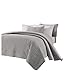 Chezmoi Collection Austin 3-Piece Oversized Bedspread Coverlet Set (Queen, Gray)
