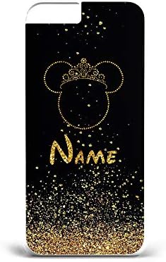 YouDezerve Personalised Name Initials Disney Mickey Minnie Mouse Glitter Phone Case cover for Apple iPhone E93 CM01P (Design2, iPhone 7+/8+)