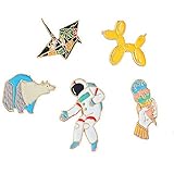 MJARTORIA Cute Pins for Backpack - Cartoon Cactus Pineapple Enamel Cool Brooch Pin Badges Set for Backpack Clothes Bags