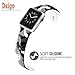 Dsigo Replacement Band for Apple Watch 42mm 44mm Series 4 Series 3 Series 2 Series 1 M/L, Strap Bands for iwatch, Silicone Sport Style Wristband, Personalized Design Black and Gray Camouflage
