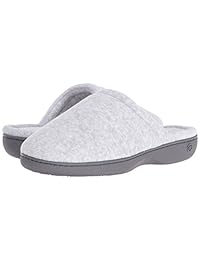 Isotoner Women's Classic Terry Clog Slippers Slip on, Heather Grey, X-Small   5.5-6 Regular US