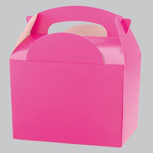 Say's Boxes - Plain Solid Colour Party FOOD BOXES - Childrens Kids Birthday Loot Favour Bags / Pink Color