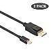Mini DisplayPort to DisplayPort 6 Feet Cable, Benfei 2 Pack Mini DP(Thunderbolt Compatible) to DP Male to Male Cable Gold-Plated Cord, Supports Supports 4K@60Hz, 2K@144Hz