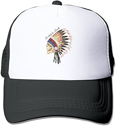 ALLHA Grateful Dead Indian Hat World Mesh Adjustable Custom Cap Black