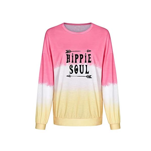 Sudadera Mujer 2020 Otoño Invierno SHOBDW Impresión De Cartas Hippie Soul Gradiente Blusa Tops Camiseta De Manga Larga… | DeHippies.com