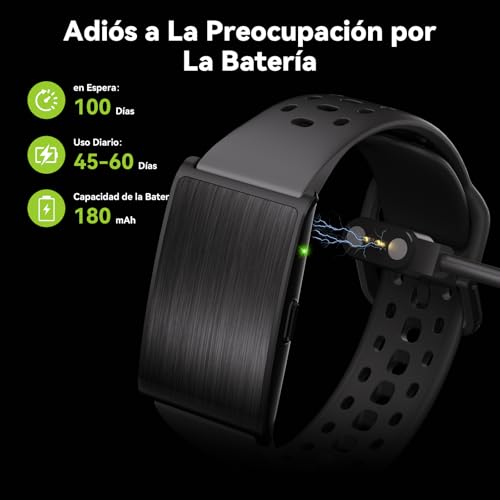 iSo Tech Bluetooth Smart Bracelet without Screen for Women and Men, Fitness Tracker 24/7 Heart Rate and Sleep Monitor with AI Analysis, 60 Days Battery, 170+ Sports Modes, No Subscription