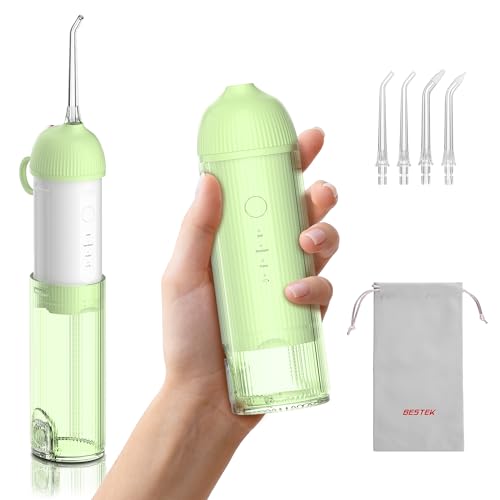 BESTEK Water Dental Flosser Teeth Pick: Cordless Portable Oral Irrigator with 4…