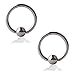Ruifan 2PCS 316L Surgical Steel Captive Bead Rings Nose Eyebrow Tragus Lip Ear Hoop Ring Piercing 18G 8MM