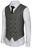 Hanayome Men's Double-Breasted Leisure Business Suit Dress Vest Waistcoat VS02