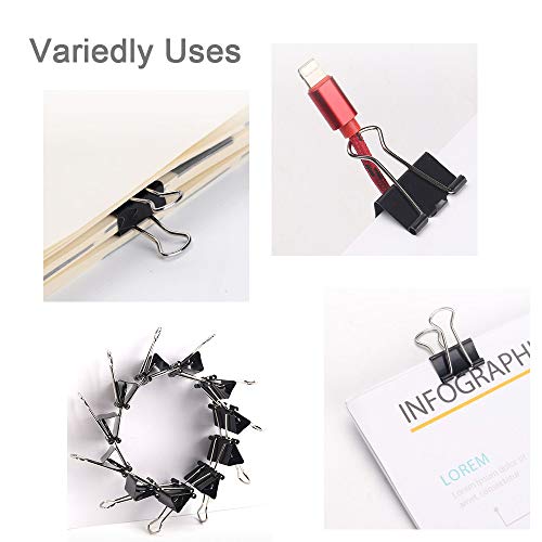 MOKAOU Binder Clips 130pcs Heavy Duty Small, Medium, Large Sizes, Paperwork and Document Clamps - Thumbnail 4