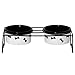 Signature Housewares Bones Dog Bowl, Set of 2 Bowls with Stand