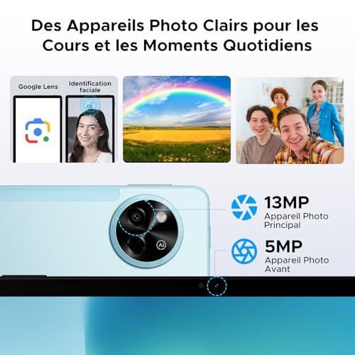 P11 Tablette 11 Pouces, Gemini AI Tablette Android 16, 48Go RAM+128Go ROM (2To TF), 120Hz, T7250 Octa-Core, 8800mAh, 13MP+5MP, Widevine L1, Face ID, GPS, FM, Tablettes avec Clavier et Stylet