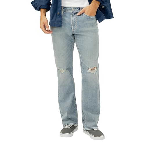 Silver Jeans Co. Men's Jace Slim Fit Bootcut Jeans, Medium Wash, 32W x 32L