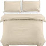 Moonlight20015 Double Duvet Cover Set Cream Solid Soft Bedding with 2 view 3