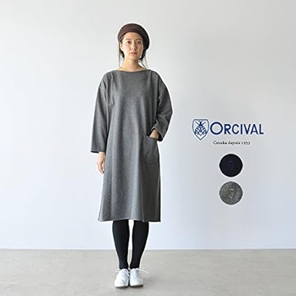オーシバル オーチバル Orcival ウール クロス 長袖ワンピース Rc 3587 1 M Charcoal ワンピース チュニック 通販 Amazon