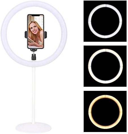 ZOMEI 10" LED Ring Light, New Generation Dimmable 10W 3000-6000K Desktop USB Light On-Camera Light for YouTube Videos, Beauty, Portrait Photography, Video Chat, Live Streaming, etc (White)