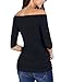 AnnAnn Womens Maternity Tunic Tops Off Shoulder 3/4 Sleeve Classic Side Ruched T-shirt Fitted Pregnancy Clothes, Black, Small