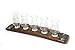 Barrel-Art Barrel Stave Premium 5 Glass Whiskey Flight Serving Tray with Glencairn Glasses, Dark Walnut