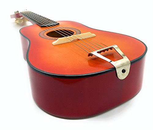 Kids 6 String Wooden Acoustic Ukulele Toy Classic Guitar Musical Instrument Toy w/ Tunable Vibrant Sounds Ukulele , Acoustic Guitar For Kids (Orange)