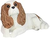Sandicast Mid Size Ruby Cavalier King Charles Spaniel Sculpture - Lying