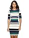 MakeMeChic Women's Striped Half Sleeve Wear to Work Penicl Dress Multicolor M
