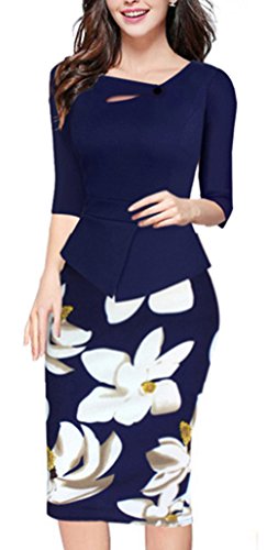 homeyee women's elegant chic bodycon formal dress b288 HOMEYEE Women's Elegant Chic Bodycon Formal Dress B288, A-light Pink, S: Buy Online at Best Price in UAE