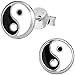 Hypoallergenic Sterling Silver Yin Yang Stud Earrings for Kids (Nickel Free)