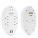 BESTTEN 3.1A Dual USB Wall Outlet Surge Protector, 5-Outlet Extender, 15A/125V/1875W, ETL Listed, White