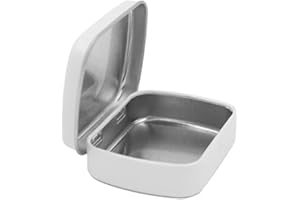 1pc white Mini Metal Hinged Tin Box with Lid, Empty Tins, Small Storage for Candy, Jewelry Collect Cases, Home Organizer Clev