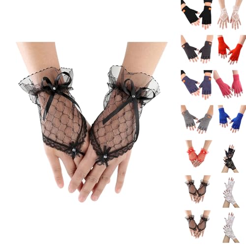 Mens Winter Gloves Romantic Long Length Bridal Gloves in Intricate Lace Crochet Elegant Ivory White Opera for a Wedding Day Winter Thermal