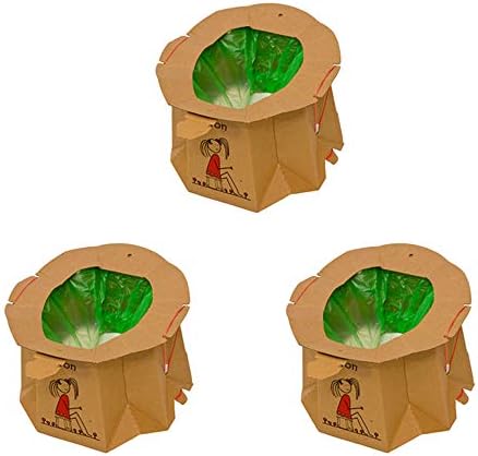 Travel Potty - Hippychick Tron Disposable Potty - 3 Pack Recycled Brown