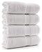 Chakir Turkish Linens 100% Turkish Cotton 4 Pack Bath Towel Set, White