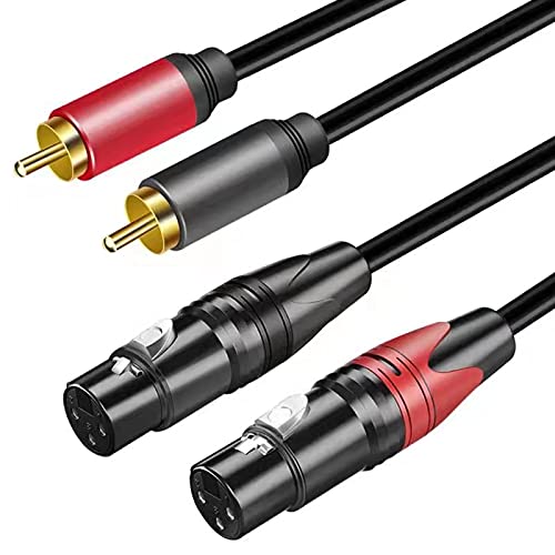 belipro Dual Female XLR to RCA Cable 50Ft, Heavy Duty 2 XLR Female to 2 RCA Male HiFi Stereo Audio Connection Cable.…………