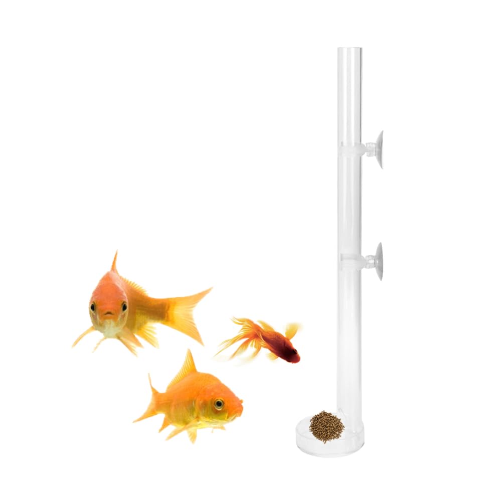 Pssopp Shrimp Feeding Tube Fish Acrylic Transparent Aquarium Fish Crystal Shrimp Feeder Fish Tank Feeding Tube(40cm)