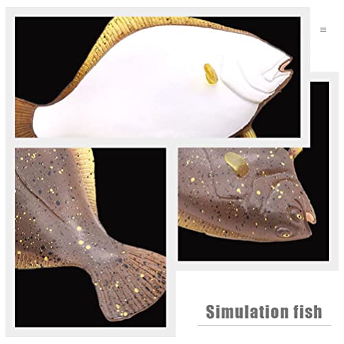 ARTIBETTER European Flounder Sea Animals Figure Plastic Fish Figurines