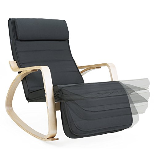 SONGMICS-Sedia-a-Dondolo-Poltrona-Relax-con-Poggia-Gambe-di-Angolo-Regolabile-a-5-Gradi-Carico-Massimo-150-kg-Grigio-LYY10G