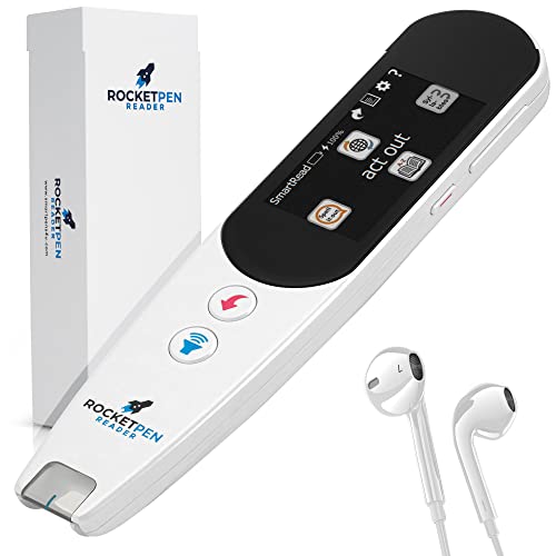 Rocket Pen Reading Tutor - Use Its Six Learning Aids to Make Reading Your New Super Power. OCR Scanner for Dyslexia - Hear Scanned Text. Scans Phone, Tablet, Printed Page. No PC Needed