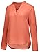 REGNA X Love Coated Womens Cuffed Sleeve Chiffon Blouse Top(S, M)
