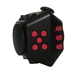 CHZ&D Spinning Magic Fidget Cube 2 in 1 Combined Gyro Spinner with Magic Cude Relieves Stress and Anxiety (Black)