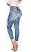 Gemijack Women's Cotton Slimming Butt Lift Distressed Jeans Skinny Denim Pants (Large, Blue)