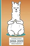 2018 - 2019 Academic Planner: Yoga Llama - Weekly