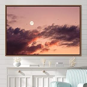 signwin Framed Canvas Wall Art Lunar Aerial Astronomy...