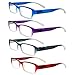 OptiPlix- For Men & Women - Designer Fashion Readers with Spring Hinged Temples - Set of 4 -Neon Ombr - Eyeglasses, Reading Glasses +4.00
