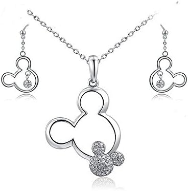 Mickey Mouse/Beauty Beast/Castle Necklace for Women/Teenagers - Silver/Gold/Rose Gold Trendy Plated Character Pendant Necklace Jewelry - Mall of Style