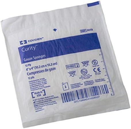 Covidien Kendall CURITY Gauze Sponge - 4 x 4' 12-ply Sterile Case of 600 - KND3033_cs