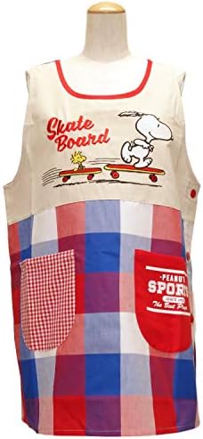 スヌーピー サイドボタン キャラクター エプロン ピーナッツ r 保育士エプロン 新生活 レッド