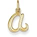 JewelrySuperMart Collection 14k Yellow Gold Cursive Script Lower-case Initial Pendant