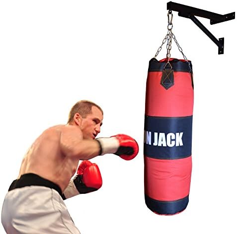 Iron Jack Canvas Punching Bag with Black Mount with Bonus Boxing Gloves